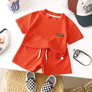 Orange Colour Pop Corn Material T Shirt And Pant Design