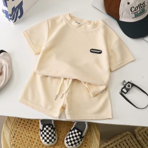 Cream Colour Pop Corn Material T Shirt And Pant Design