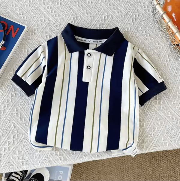 Blue White Verticle Stripe T Shirt And Blue Pant Design - Image 4