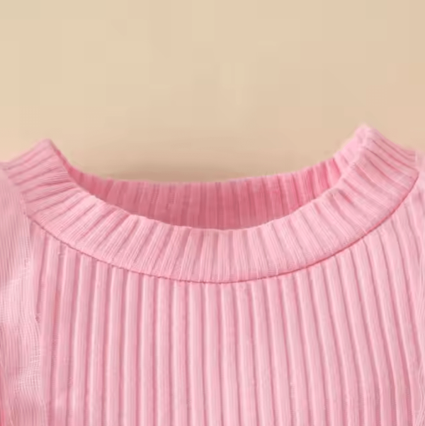 Rose Pink Ruffle Top And Skirt Baby Girl Dress Design - Image 4