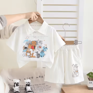 Full White Animal Printed Comfortable Dress Set
