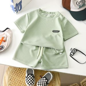 Light Green Colour Pop Corn Material T Shirt And Pant Design