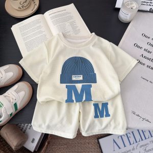Cream M Cap PrintT Shirt And Pant Design