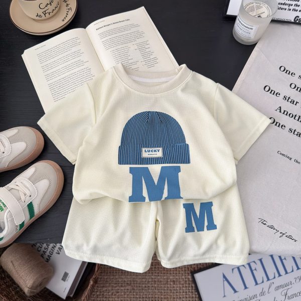 Cream M Cap PrintT Shirt And Pant Design