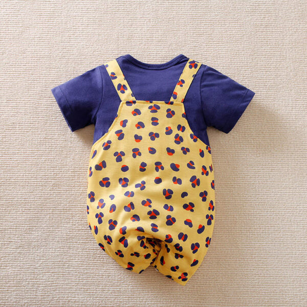 Cute Animal Print Short Sleeve Overalls - Image 6