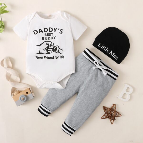 "Daddy's Best Buddy" 3 Piece Baby Dress Set