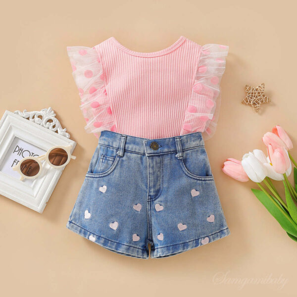 Pink And Blue Baby Girl Top And Pant