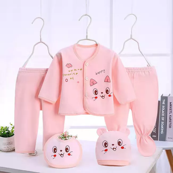 Pink Colour New Born Kitty Design Set