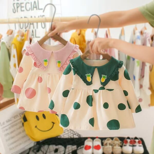 Polka Dot Green Little Girl Dress