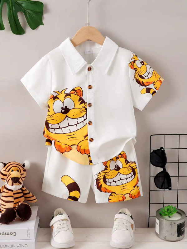 Garfield Print Cute Shirt Pant Design