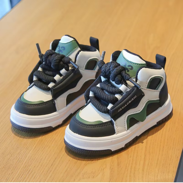 Rubber Sole Luxury Baby Shoes Black Green