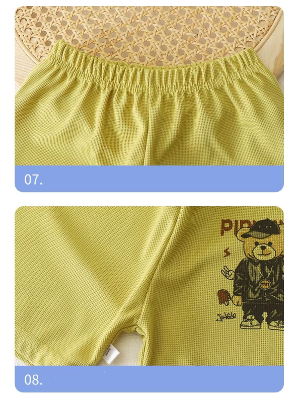 Cute Bear Print Green T Shirt Pant Design - Image 5