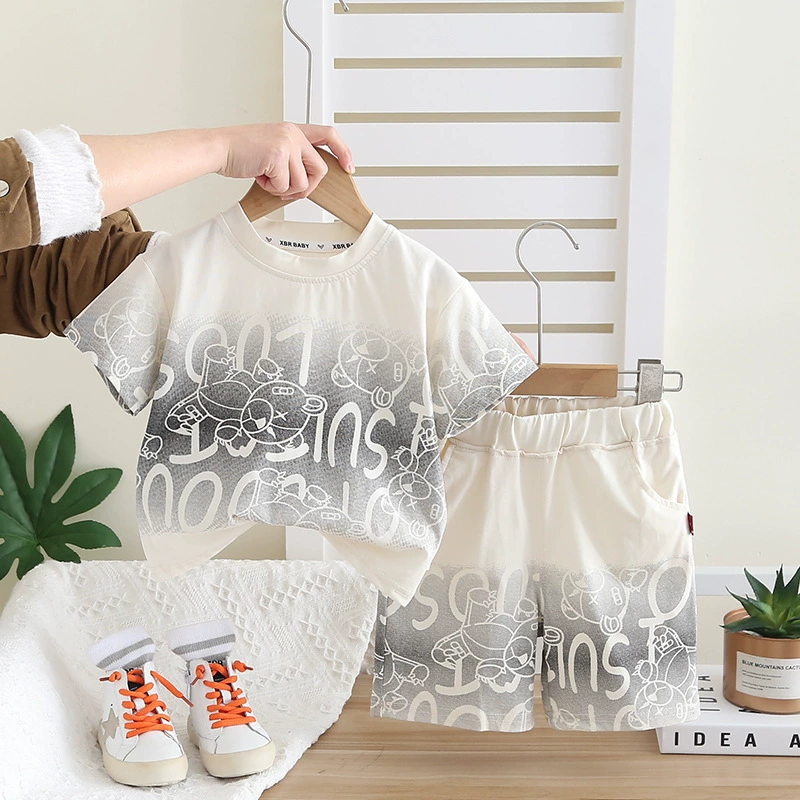 Cream Grey Mix T Shirt With Cream Pant Design