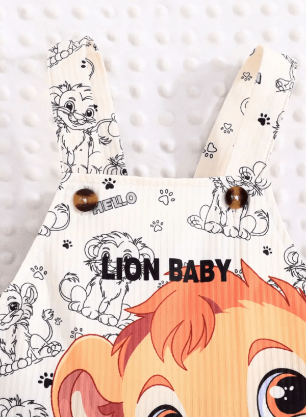 Baby Boy Girl LION PRINT T Shirt And Overall Design - Image 4