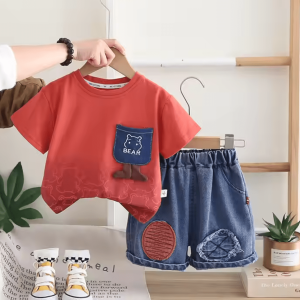 Brown Orange T Shirt Printed T Shirt And Blue Pant Design