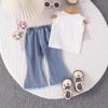 White Sleeveless Modern White Top And Denim Pant - Image 2