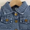 Blue Denim Sleevelss Top And Skirt Design - Image 2