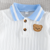 White Bear Design Top And Sky Blue Comfortable Baby Dress - Image 3