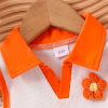 Cute Summer Baby Girl White Orange Top And Denim Skirt Pant Design - Image 4