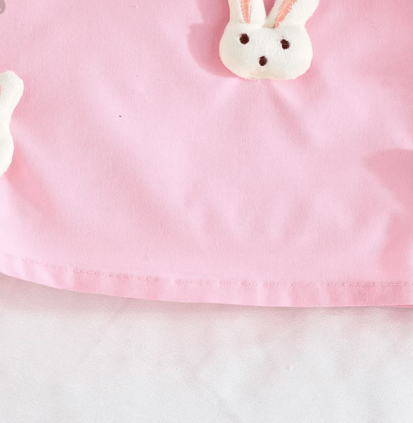 White T Shirt And Pink Skirt Cute Rabbit Baby Girl Design - Image 6