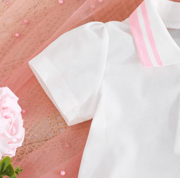White T Shirt And Pink Skirt Cute Rabbit Baby Girl Design - Image 5