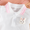White T Shirt And Pink Skirt Cute Rabbit Baby Girl Design - Image 4